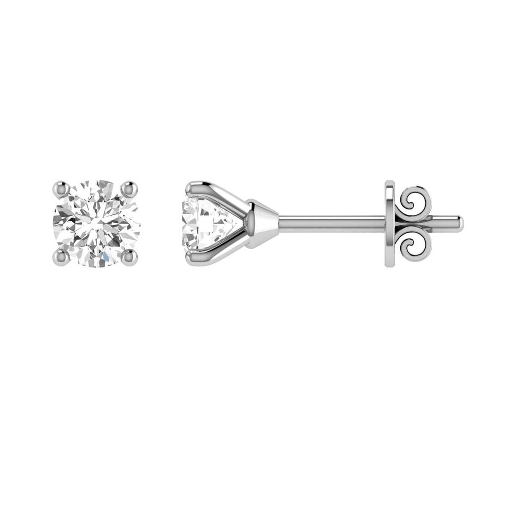 Diamond Stud Earrings with 0.15ct Diamonds in 9K White Gold - 9WCE15 - Penelope Kate