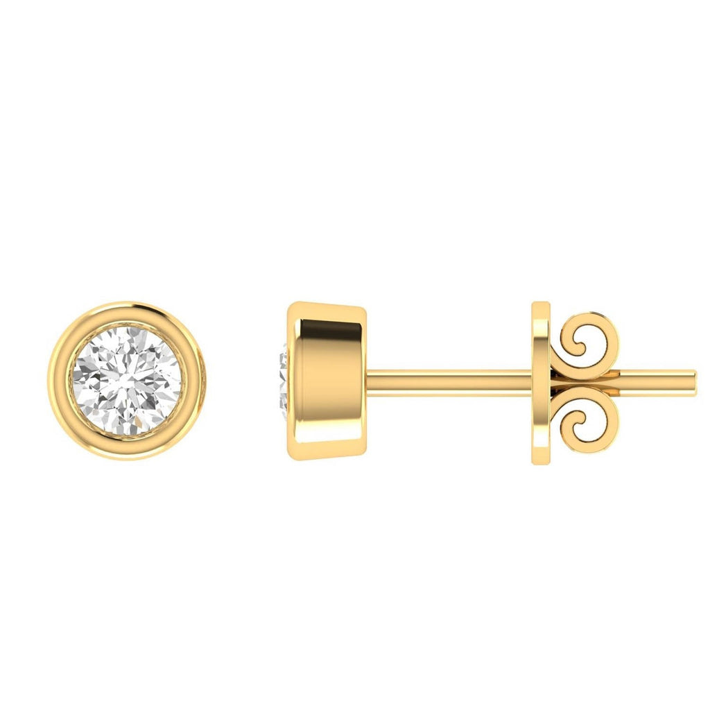 Diamond Stud Earrings with 0.20ct Diamonds in 9K Yellow Gold - 9YBE20 - Penelope Kate