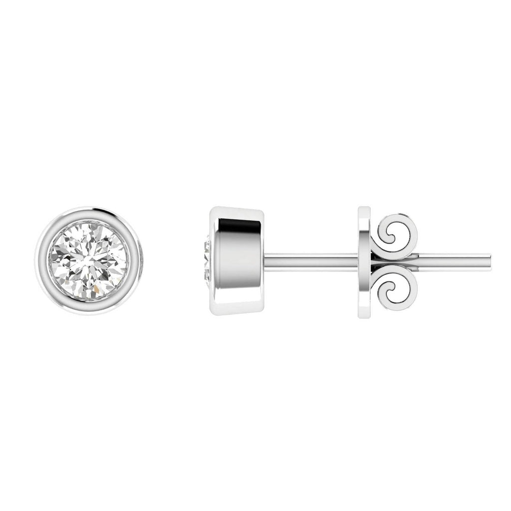 Diamond Stud Earrings with 0.25ct Diamonds in 9K White Gold - 9WBE25 - Penelope Kate