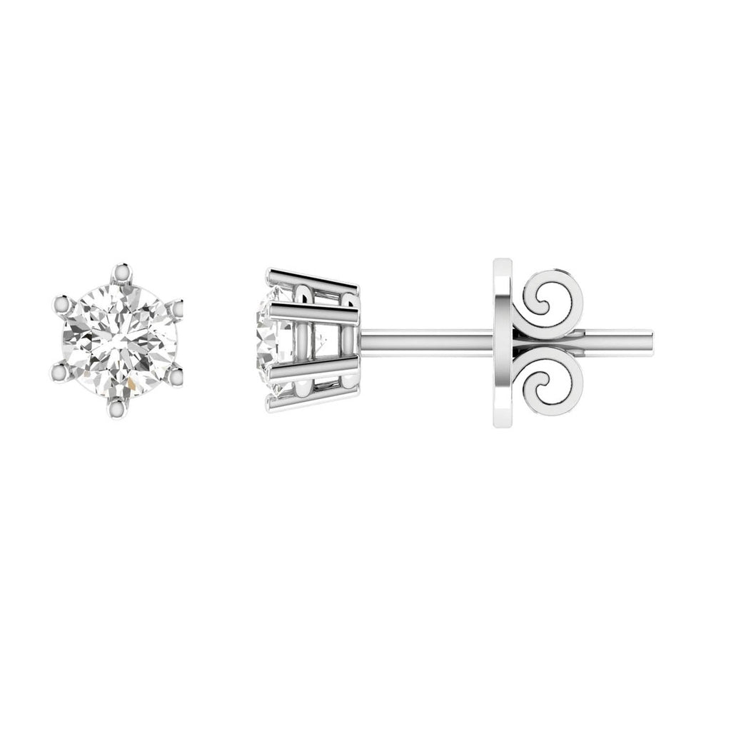 Diamond Stud Earrings with 0.50ct Diamonds in 18K White Gold - 18W6CE50 - Penelope Kate