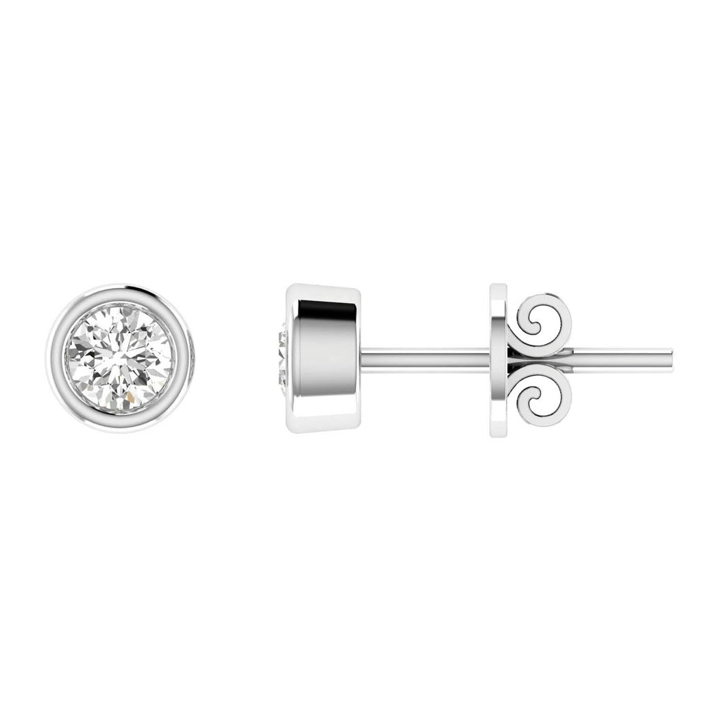 Diamond Stud Earrings with 0.50ct Diamonds in 18K White Gold - 18WBE50 - Penelope Kate