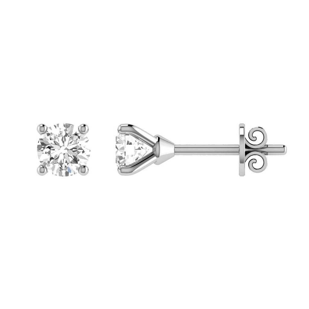 Diamond Stud Earrings with 0.50ct Diamonds in 18K White Gold - 18WCE50 - Penelope Kate