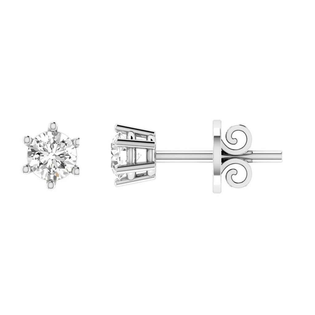 Diamond Stud Earrings with 0.75ct Diamonds in 18K White Gold - 18W6CE75 - Penelope Kate