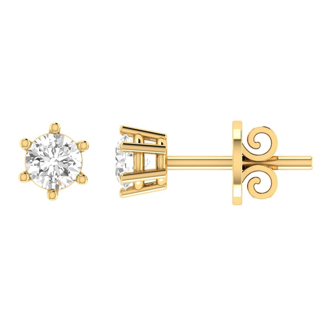 Diamond Stud Earrings with 0.75ct Diamonds in 18K Yellow Gold - 18Y6CE75 - Penelope Kate