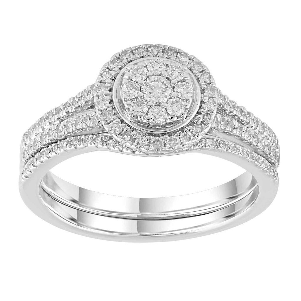 Engagment & Wedding Ring Set with 0.50ct Diamonds in 9K White Gold - Penelope Kate