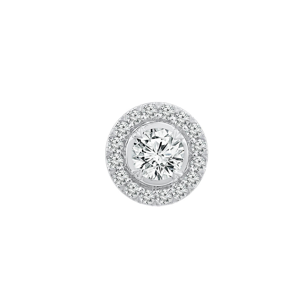 Halo Stud Pendant with 0.33ct Diamonds in 9K White Gold - PF-6140-W - Penelope Kate