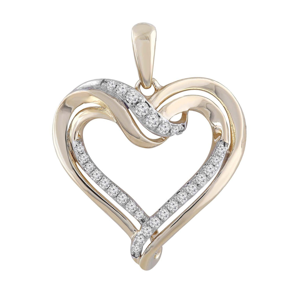 Heart Pendant with 0.15ct Diamond in 9K Yellow Gold - Penelope Kate