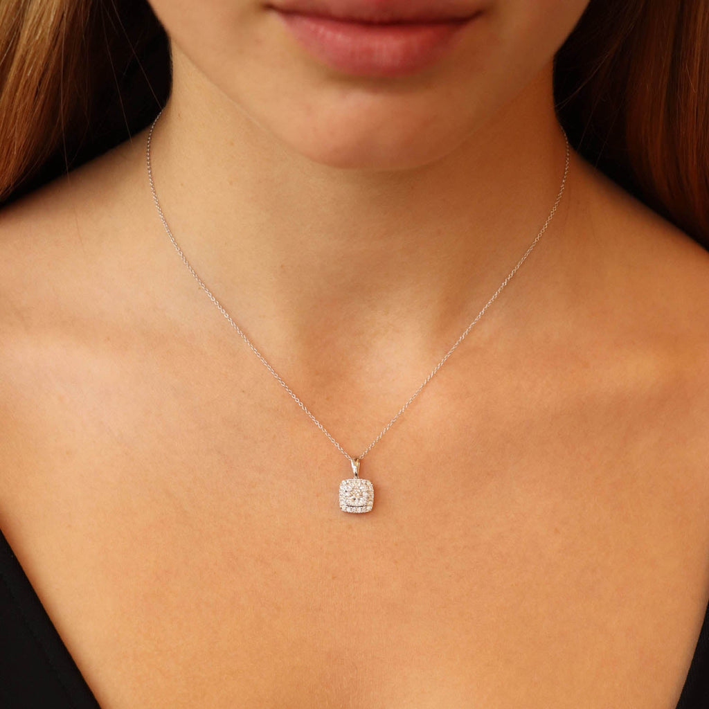 Necklace and Pendant with 0.50ct Diamonds in 9K White Gold - Penelope Kate