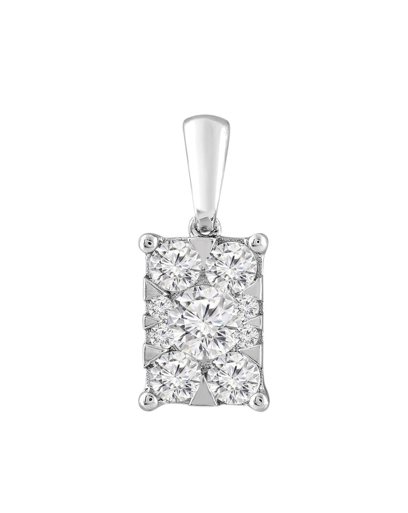 Necklace and Pendant with 0.50ct Diamonds in 9K White Gold - Penelope Kate