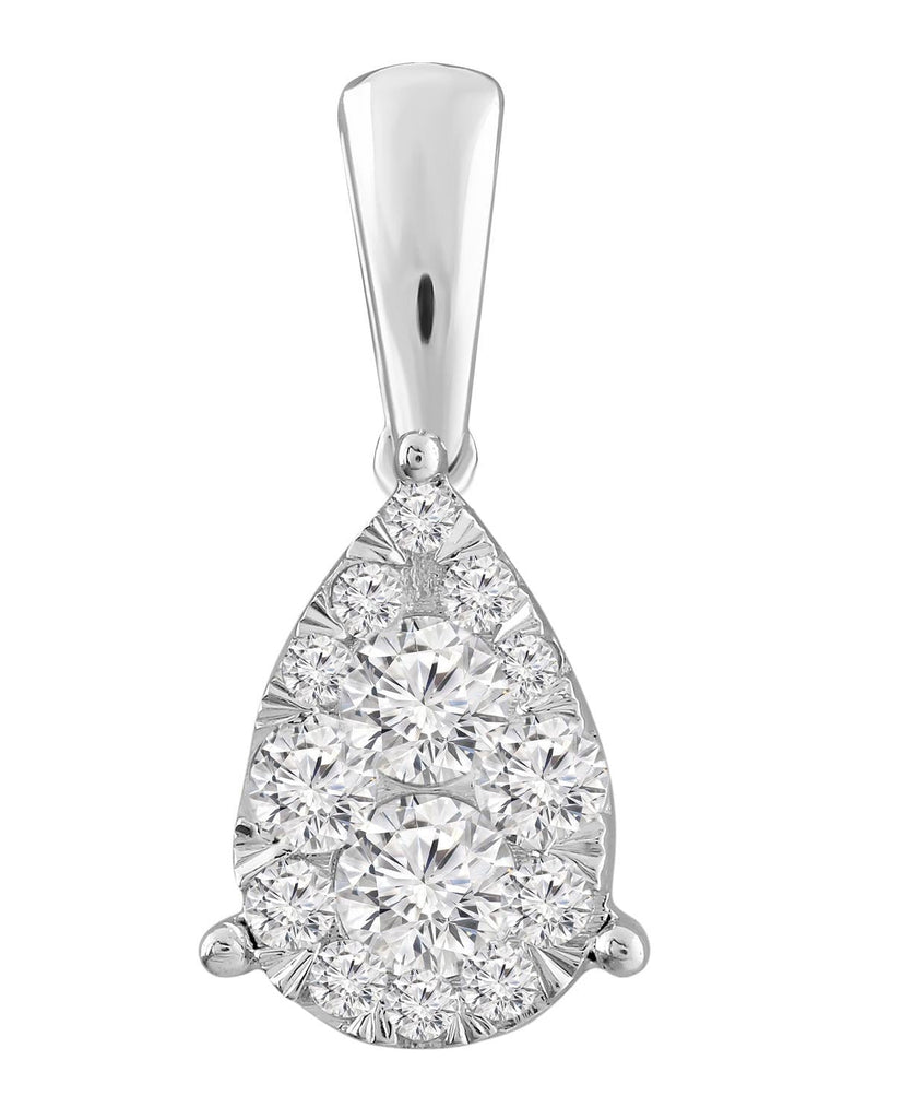 Necklace and Pendant with 0.50ct Diamonds in 9K White Gold - Penelope Kate