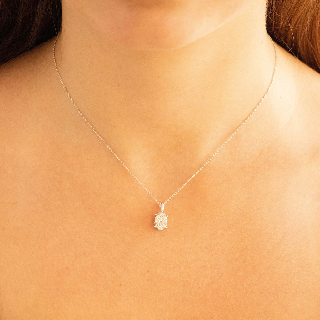 Necklace and Pendant with 0.50ct Diamonds in 9K White Gold - Penelope Kate