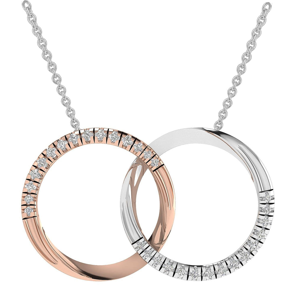 Necklace with 0.10ct Diamonds in 9K Rose & White Gold - Penelope Kate