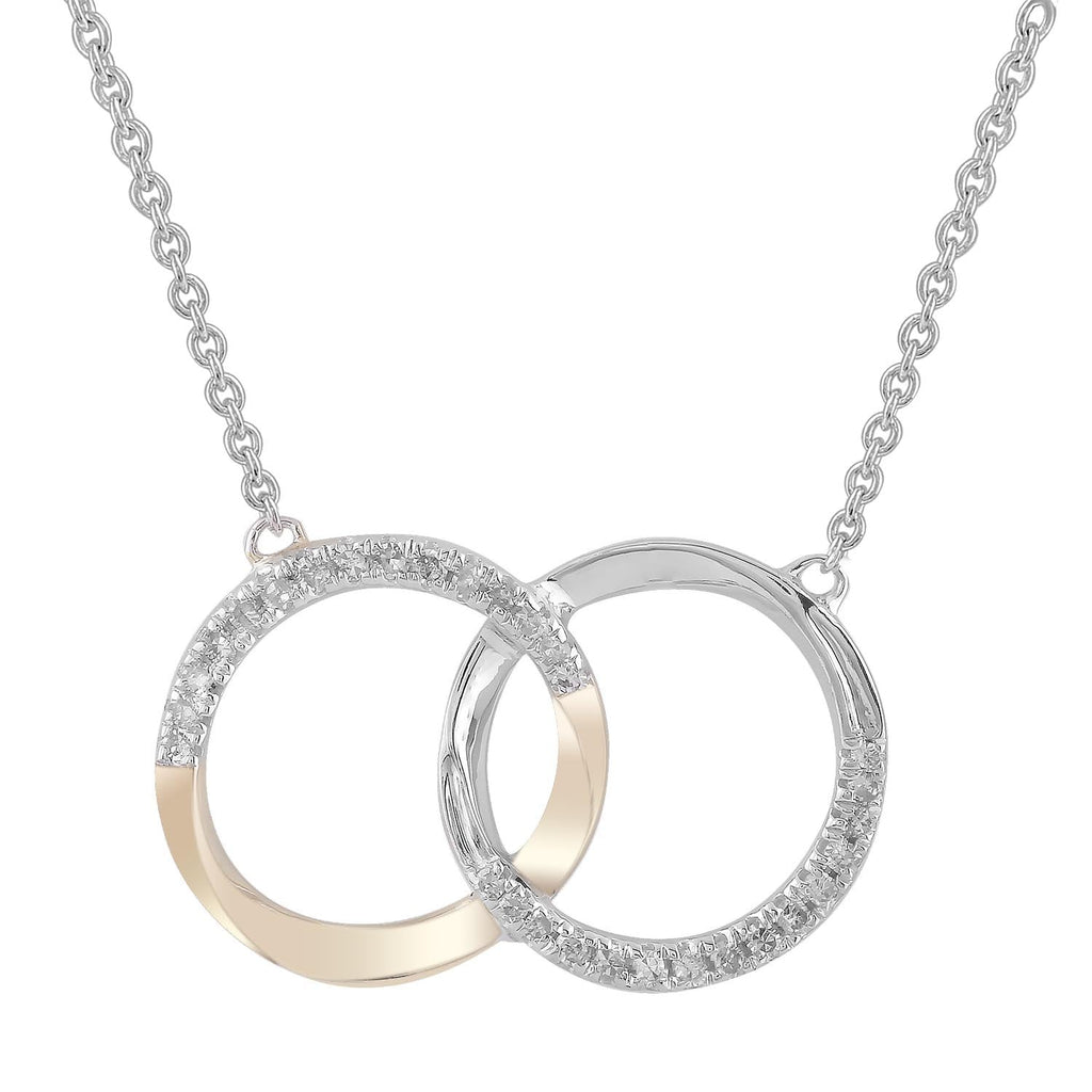 Necklace with 0.10ct Diamonds in 9K Yellow & White Gold - Penelope Kate