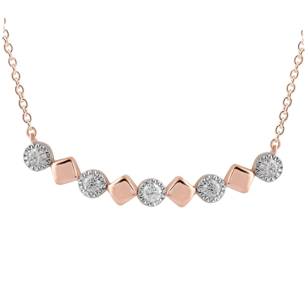 Necklace with 0.15ct Diamonds in 9K Rose Gold - Penelope Kate