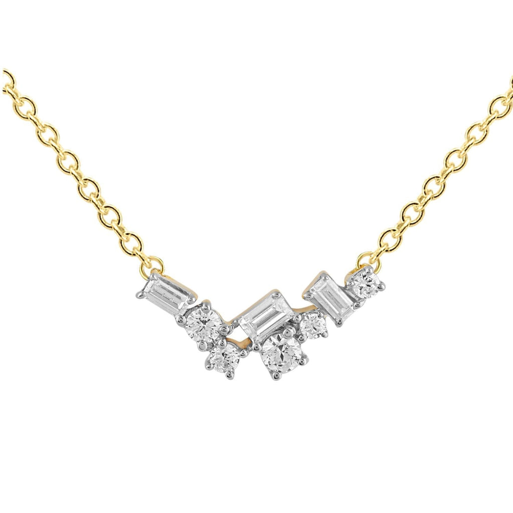 Necklace with 0.15ct Diamonds in 9K Yellow Gold - Penelope Kate