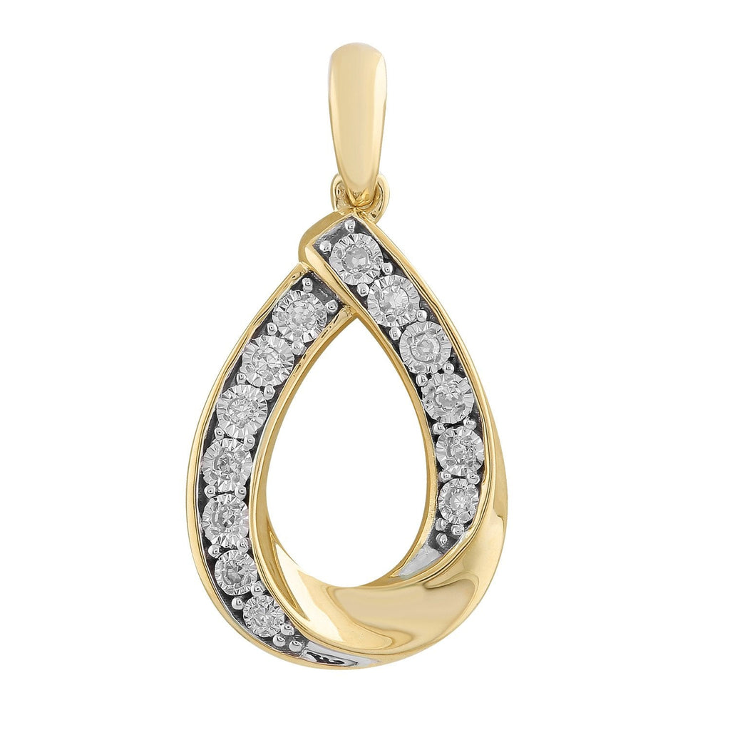 Pendant with 0.06ct Diamonds in 9K Yellow Gold - Penelope Kate