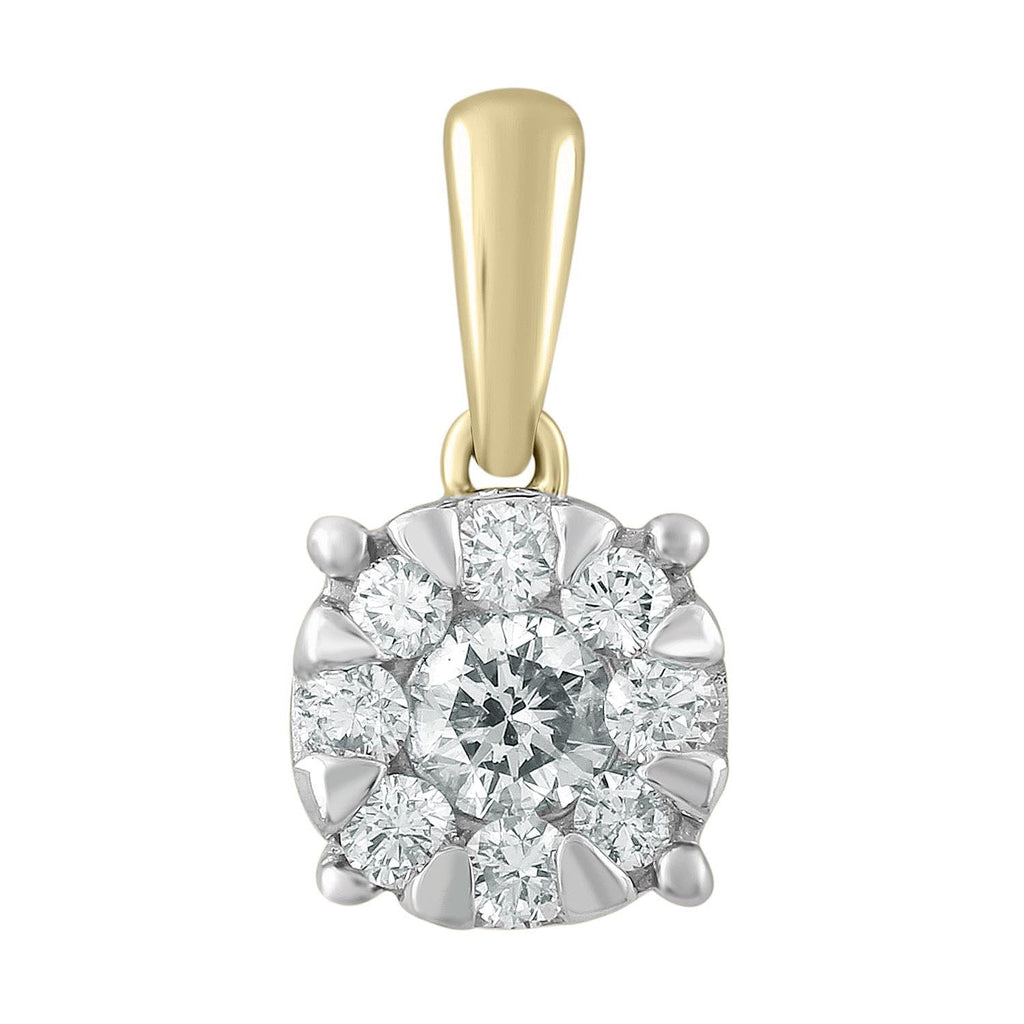 Pendant with 0.25ct Diamonds in 9K Yellow Gold - Penelope Kate