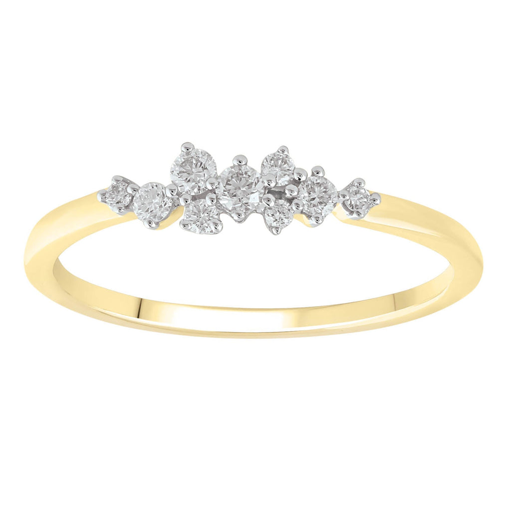 Ring with 0.15ct Diamonds in 9K Yellow Gold - Penelope Kate