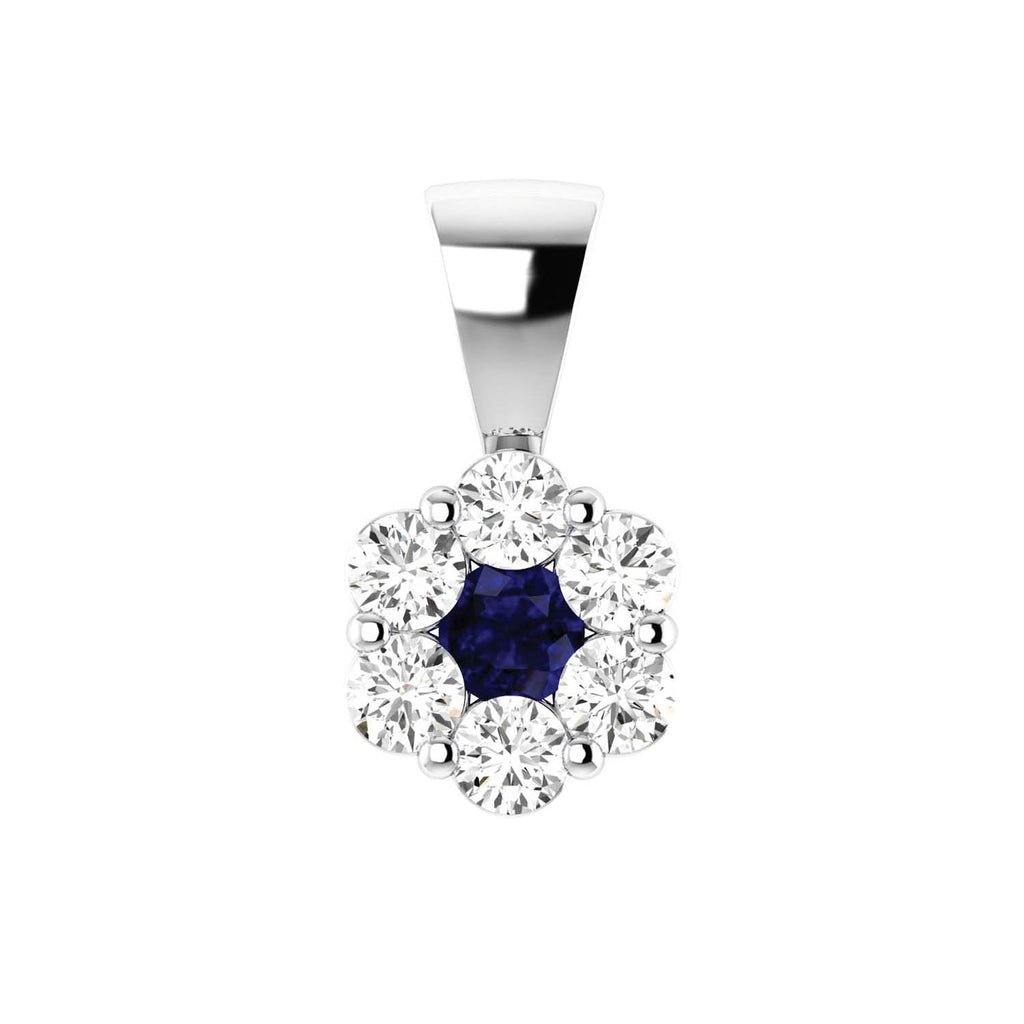 Sapphire Diamond Pendant with 0.53ct Diamonds in 9K White Gold - 9WRP75GHS - Penelope Kate