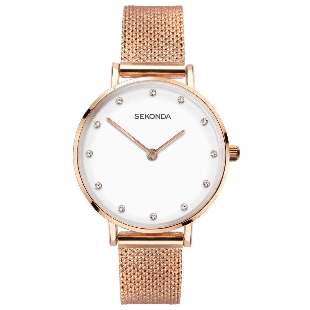 Sekonda Editions Women's Rose Gold Milanese Bracelet Watch SK40027 - Penelope Kate