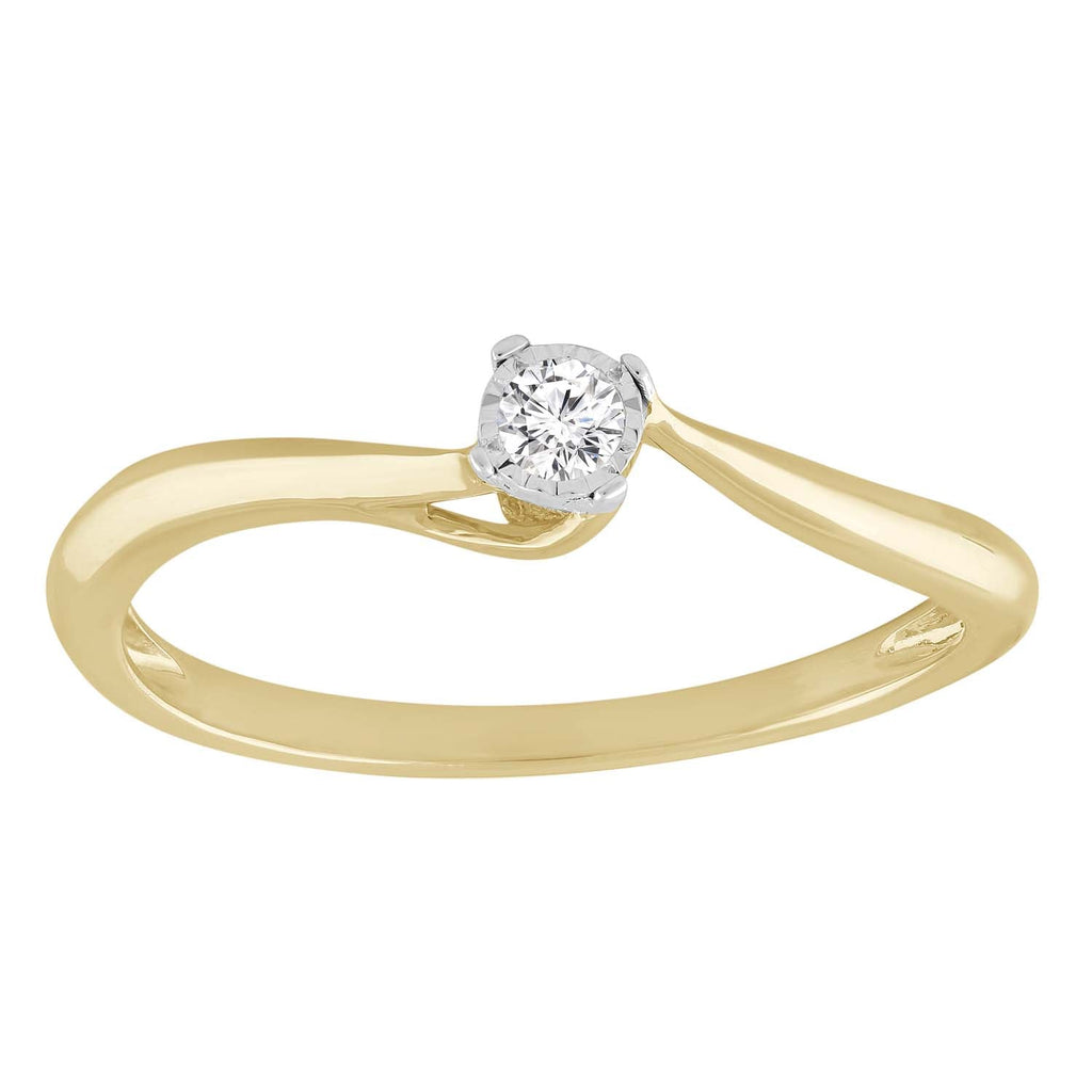 Solitaire Ring with 0.05ct Diamond in 9K Yellow Gold - Penelope Kate