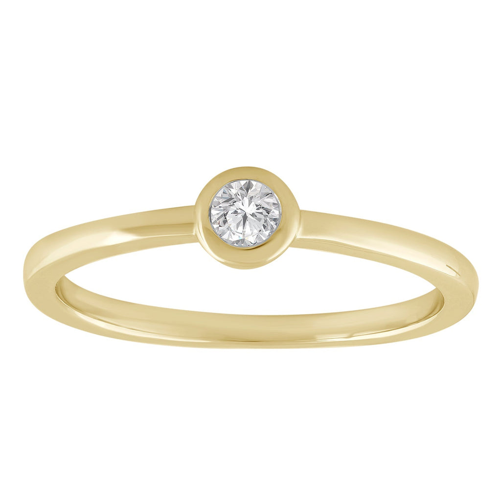 Solitaire Ring with 0.10ct Diamond in 9K Yellow Gold - Penelope Kate