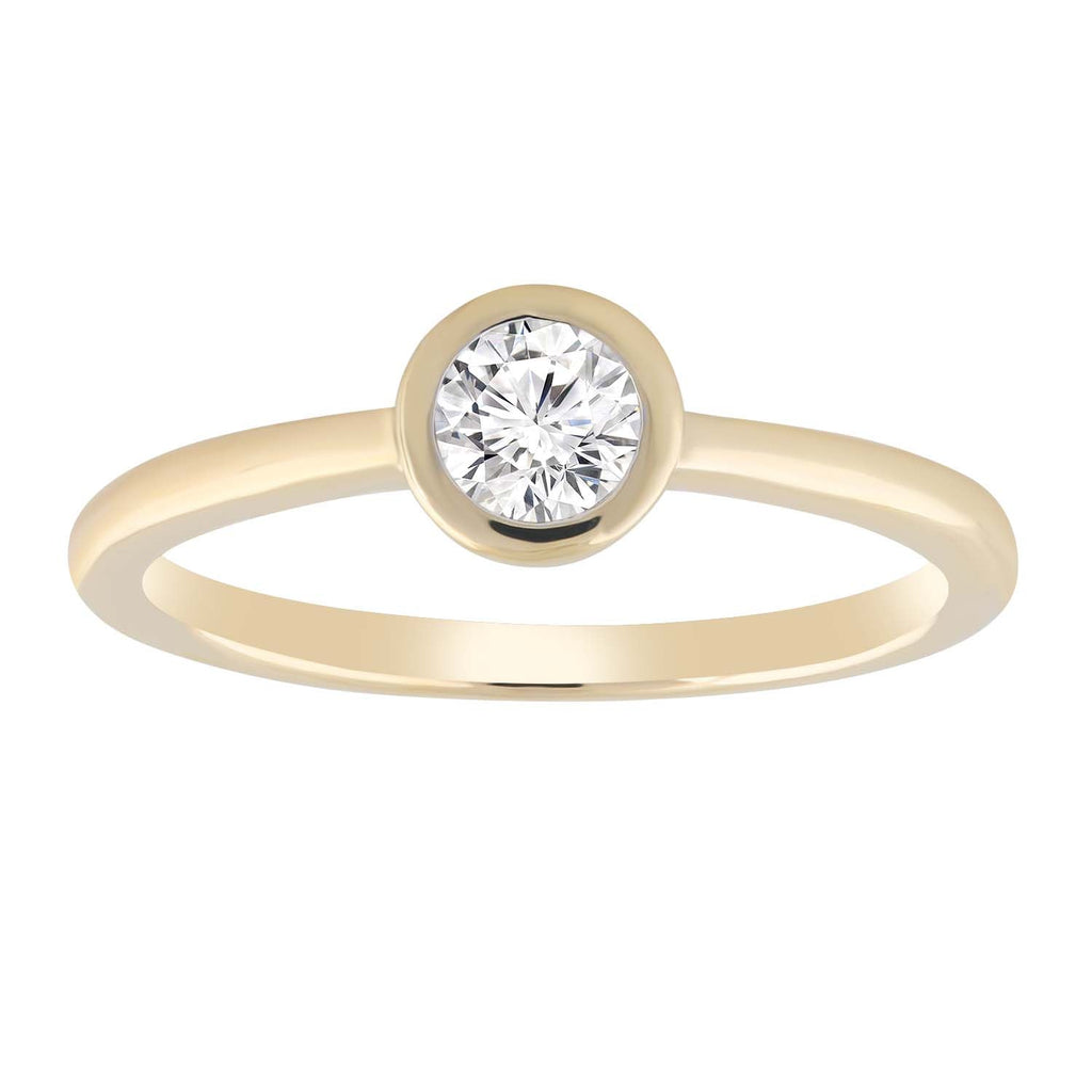 Solitaire Ring with 0.15ct Diamond in 9K Yellow Gold - Penelope Kate