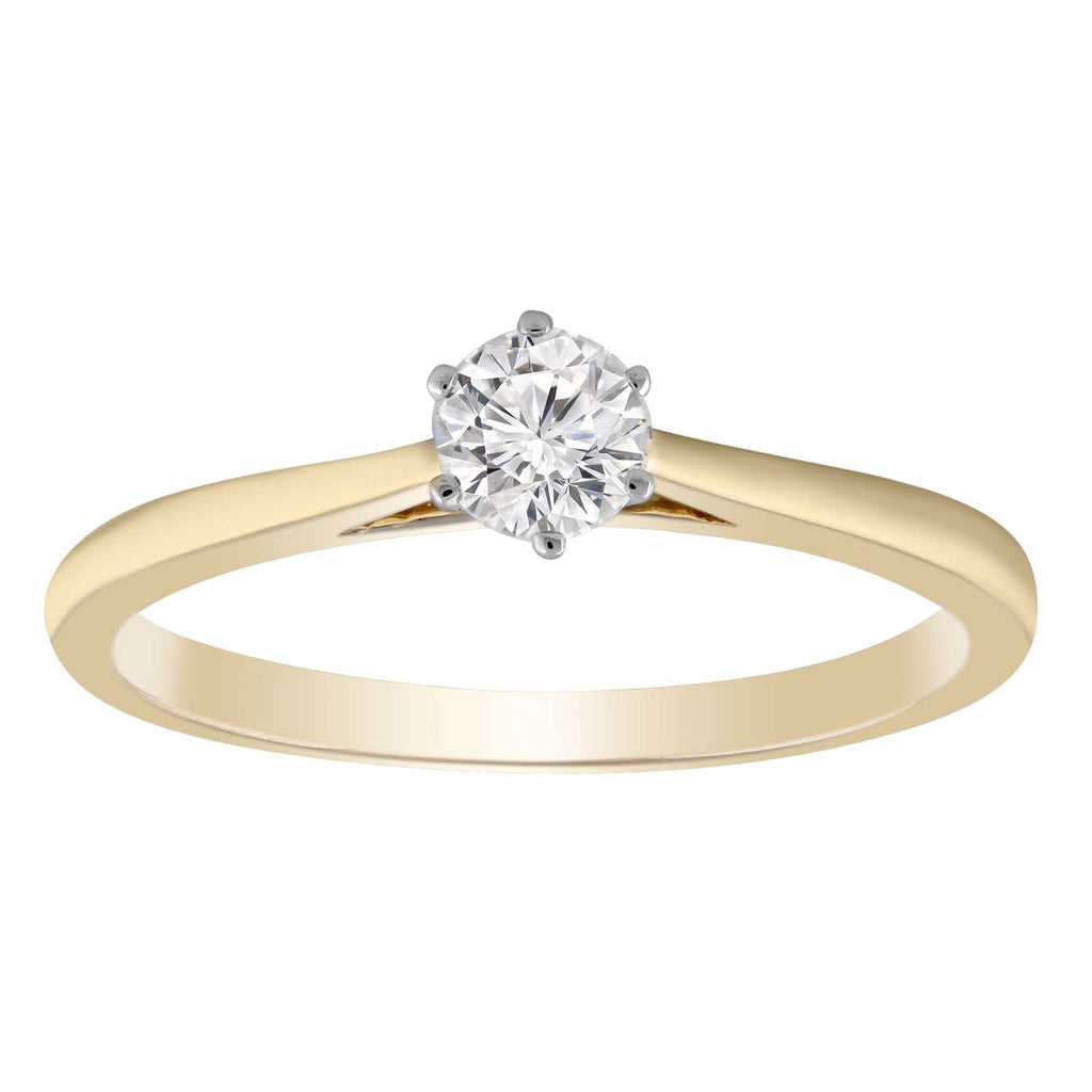 Solitaire Ring with 0.25ct Diamond in 9K Yellow Gold - Penelope Kate