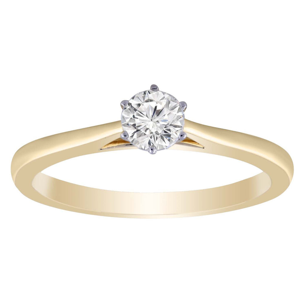 Solitaire Ring with 0.33ct Diamond in 9K Yellow Gold - Penelope Kate