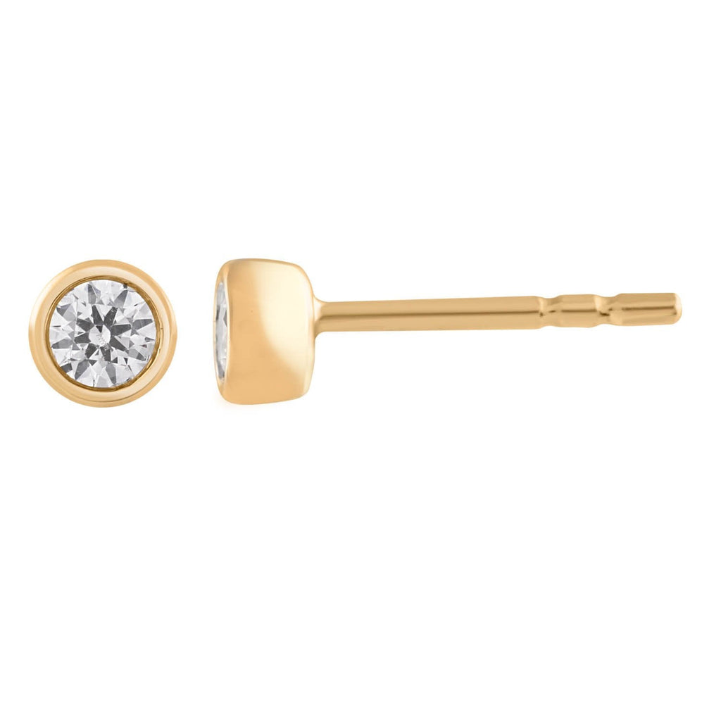 Stud Earrings with 0.15ct Diamonds in 9K Yellow Gold - Penelope Kate