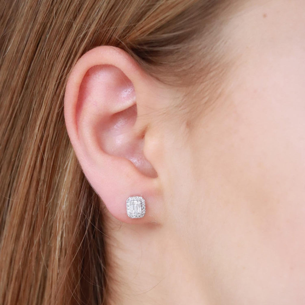 Stud Earrings with 0.33ct Diamonds in 9K White Gold - Penelope Kate