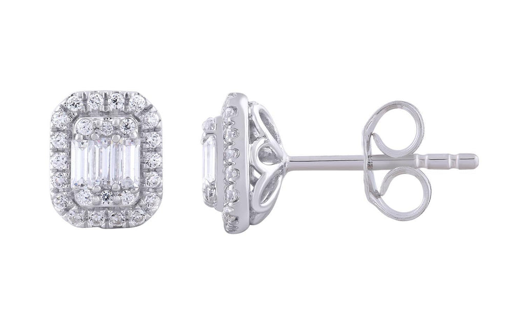 Stud Earrings with 0.33ct Diamonds in 9K White Gold - Penelope Kate