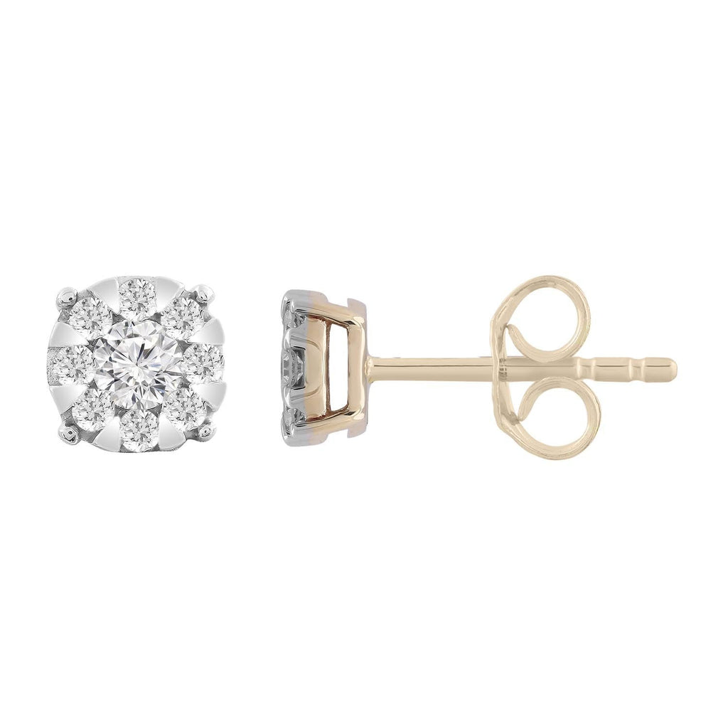 Stud Earrings with 0.33ct Diamonds in 9K Yellow Gold - Penelope Kate