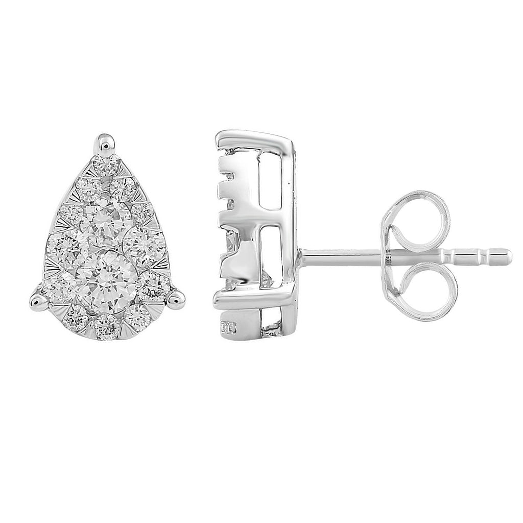 Stud Earrings with 0.50ct Diamonds in 9K White Gold - Penelope Kate