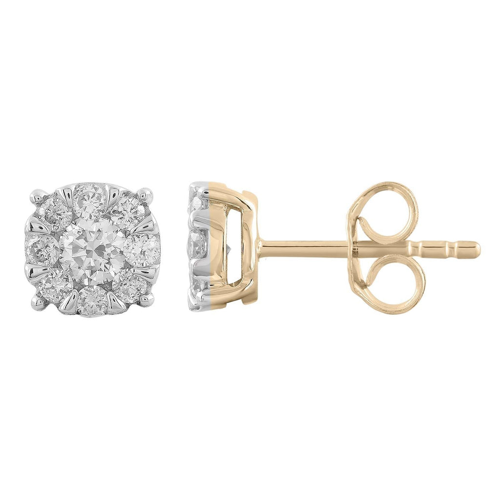 Stud Earrings with 0.50ct Diamonds in 9K Yellow Gold - Penelope Kate
