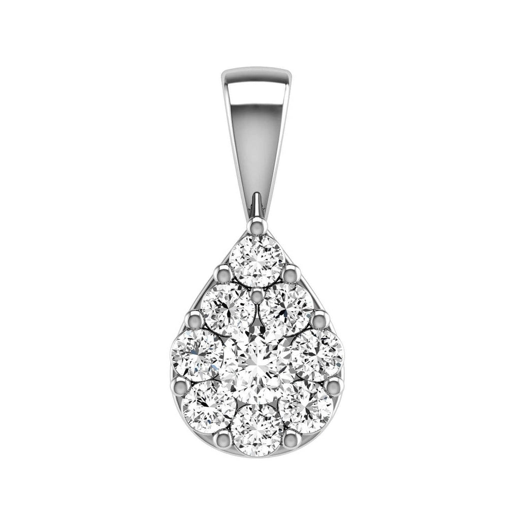 Teardrop Diamond Pendant with 0.50ct Diamonds in 9K White Gold - 9WTDP50GH - Penelope Kate