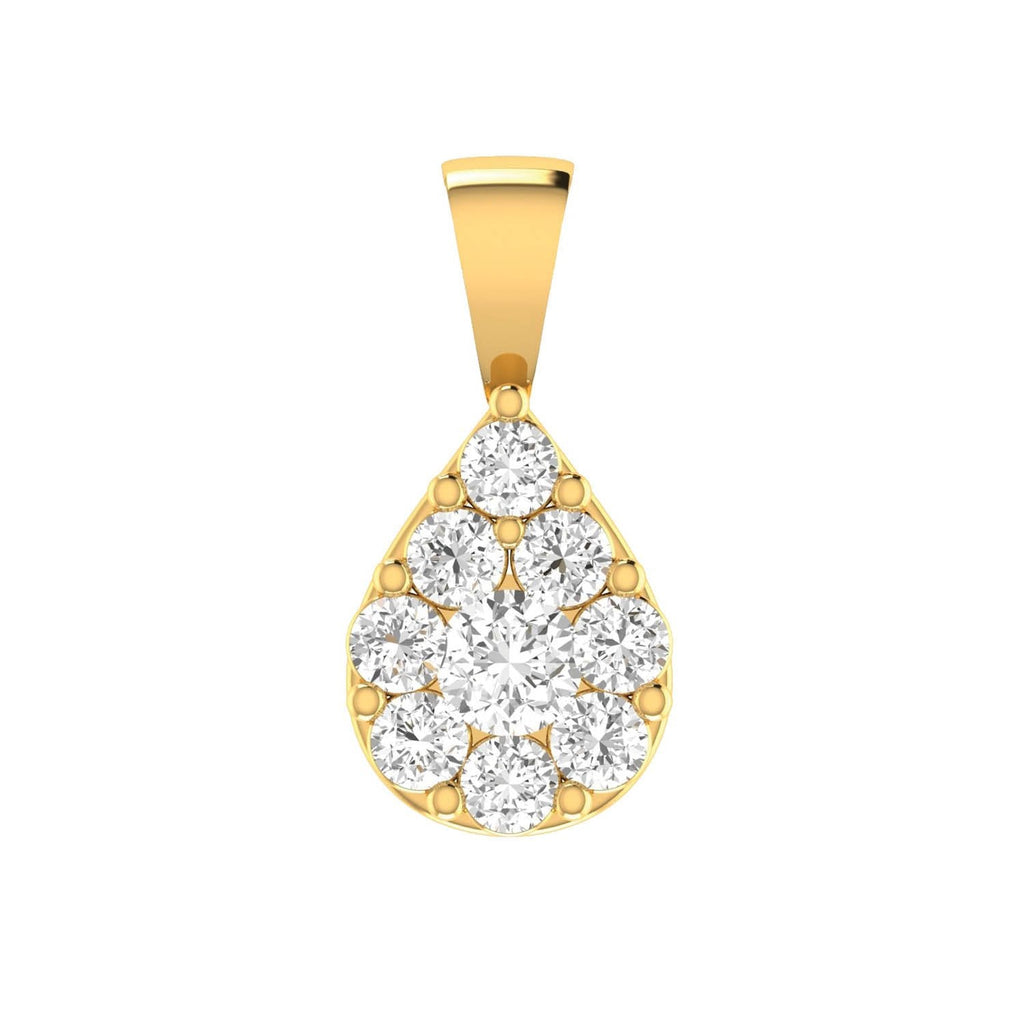 Teardrop Diamond Pendant with 0.75ct Diamonds in 9K Yellow Gold - 9YTDP75GH - Penelope Kate