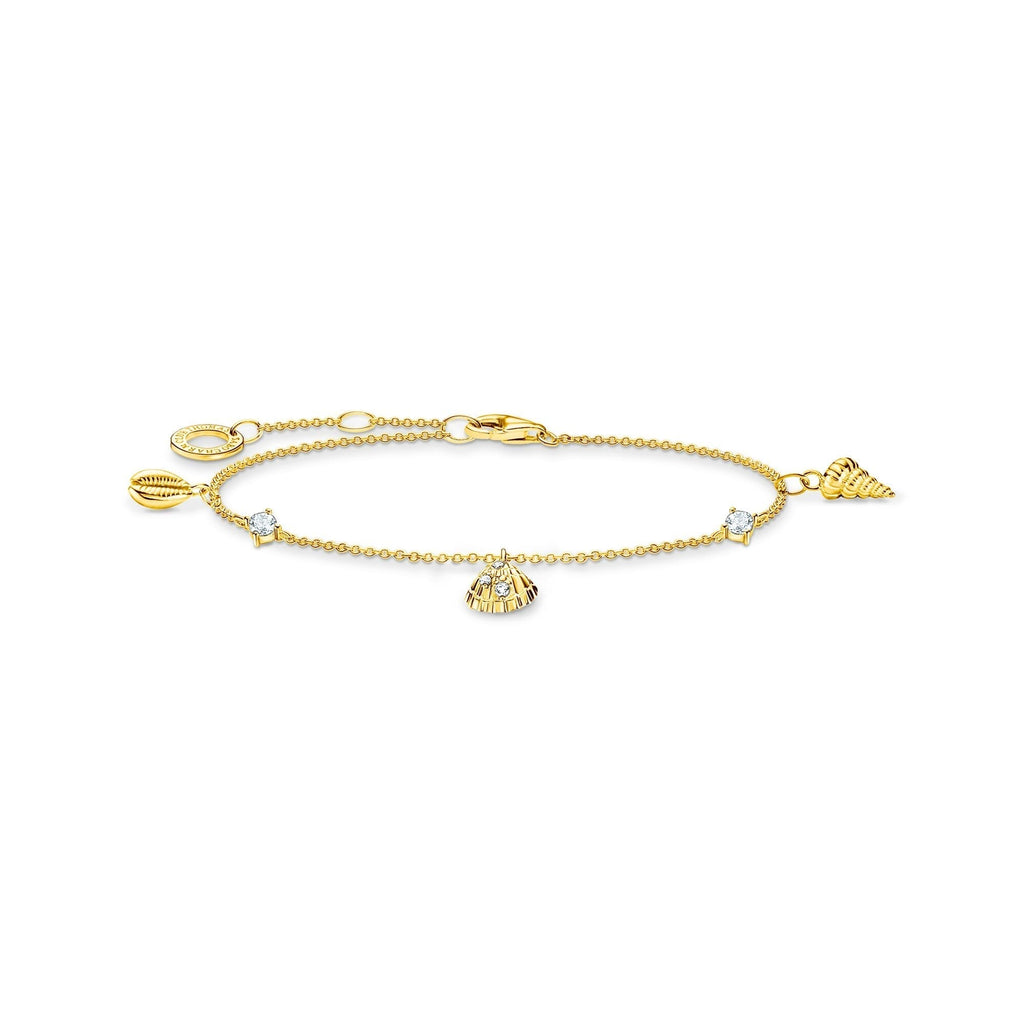 THOMAS SABO Bracelet shells and white stones gold - Penelope Kate