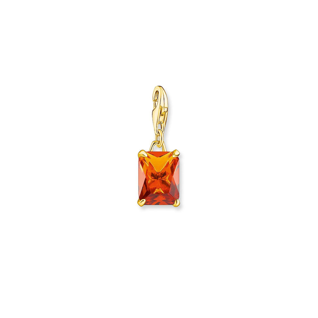 Thomas Sabo Charm Pendant Orange Stone Gold - Penelope Kate