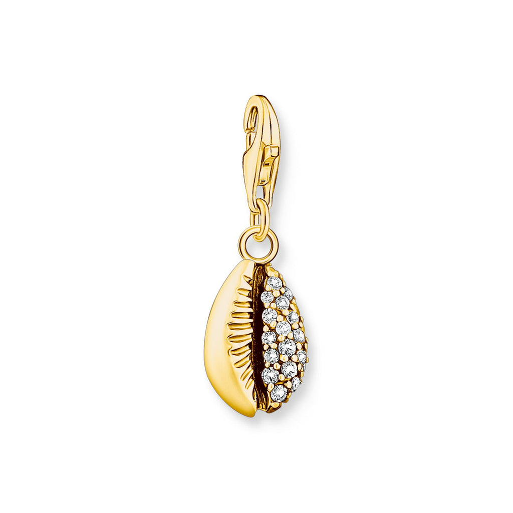 Thomas Sabo Charm pendant shell with white stones gold - Penelope Kate