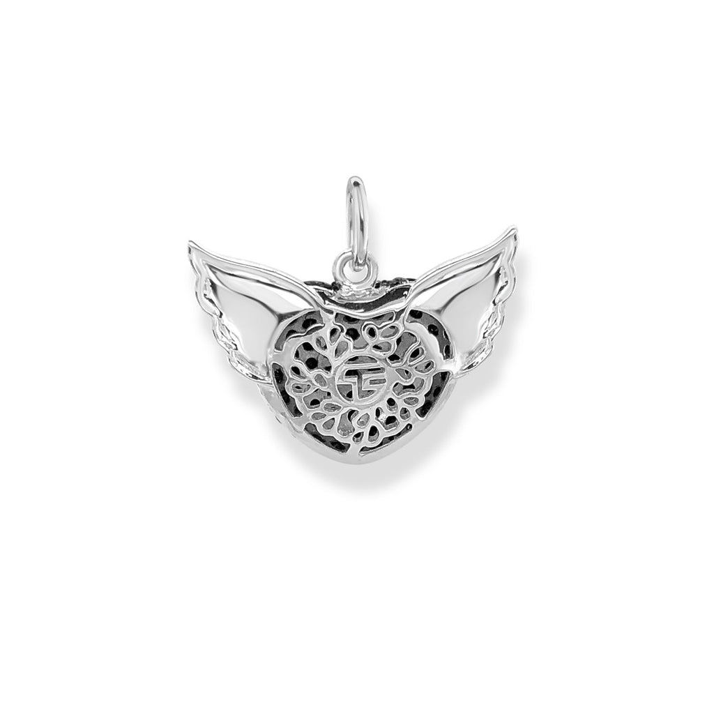 Thomas Sabo Charm Pendant Winged Heart Black Small - Penelope Kate