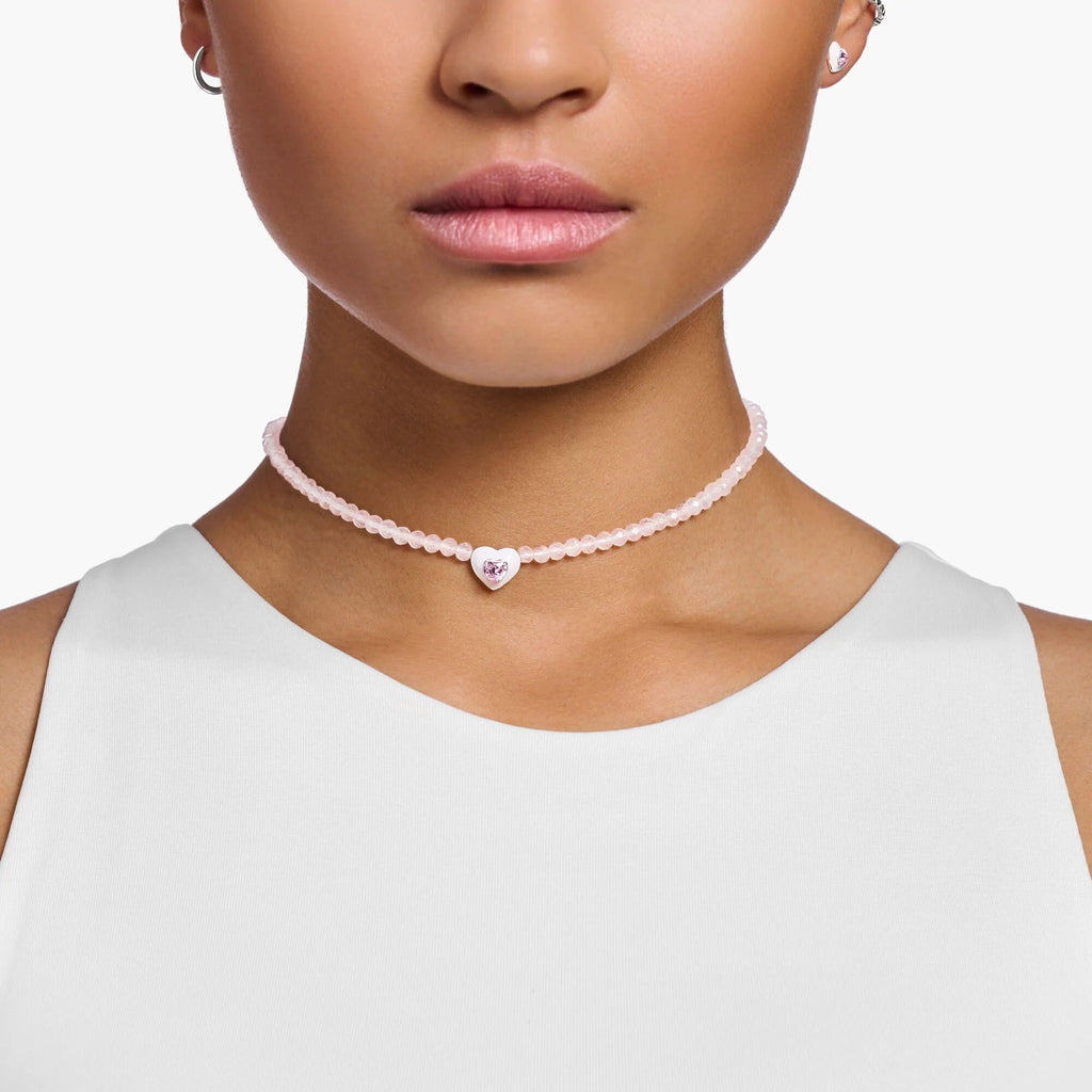 THOMAS SABO Choker Heart With Pink Pearls - Penelope Kate