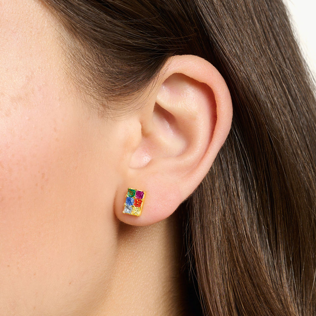 THOMAS SABO Ear studs colourful stones gold - Penelope Kate