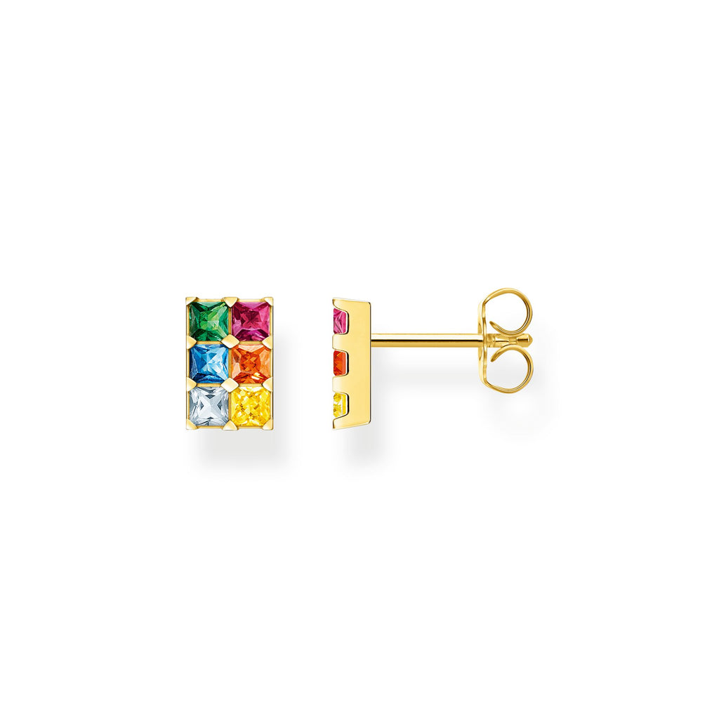 THOMAS SABO Ear studs colourful stones gold - Penelope Kate