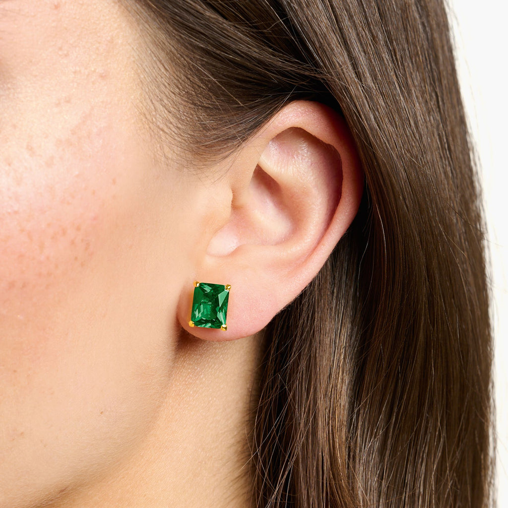 THOMAS SABO Ear studs green stone gold - Penelope Kate