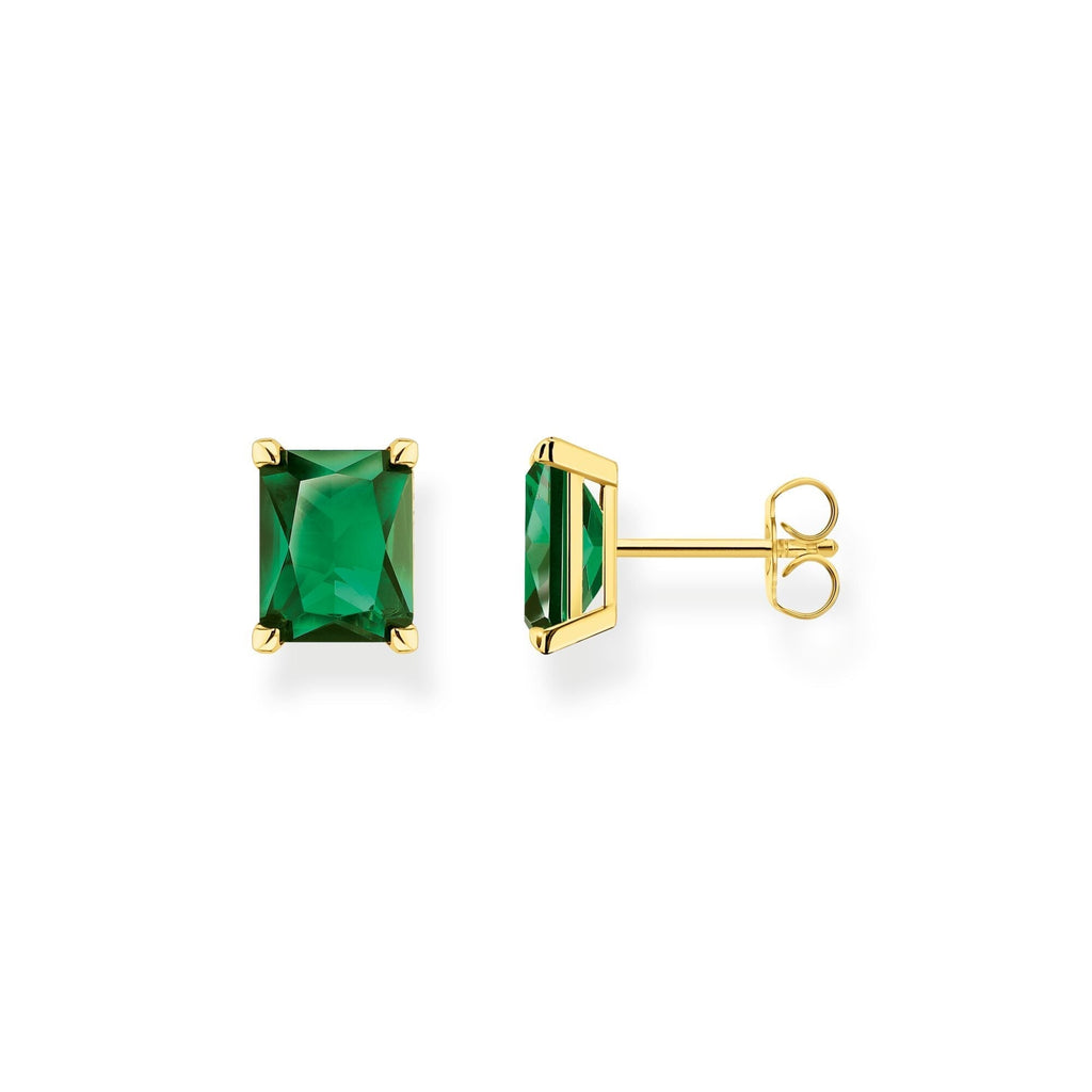 THOMAS SABO Ear studs green stone gold - Penelope Kate