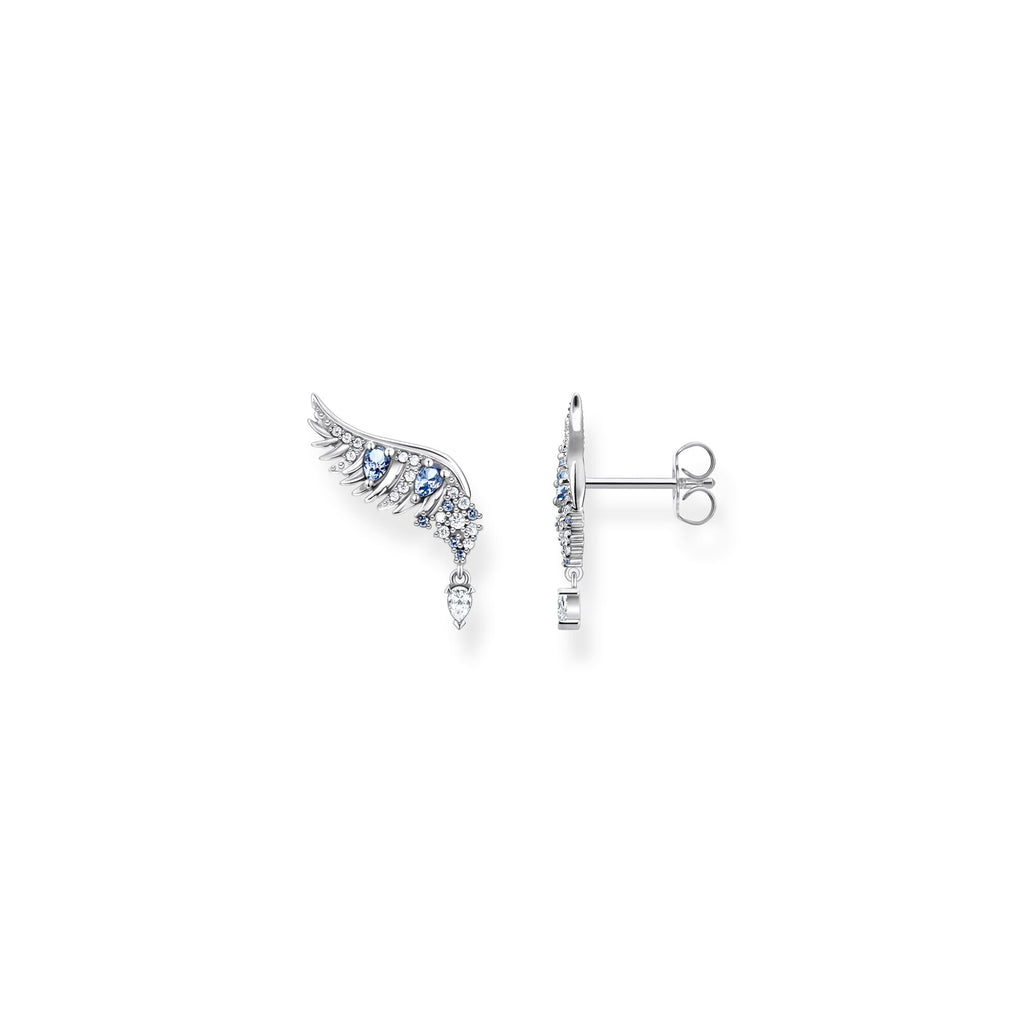 THOMAS SABO Ear studs phoenix wing with blue stones silver - Penelope Kate