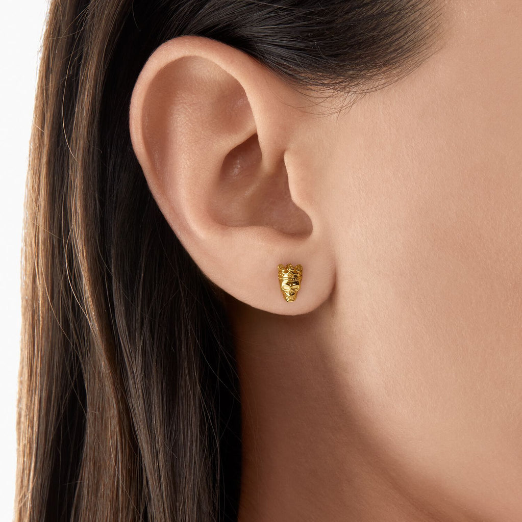 Thomas Sabo Ear Studs Skull Gold - Penelope Kate