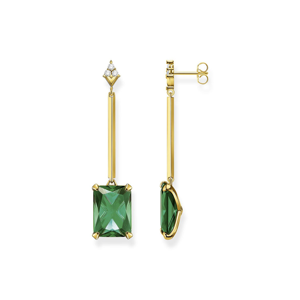 Thomas Sabo Earring Green Stone Gold - Penelope Kate