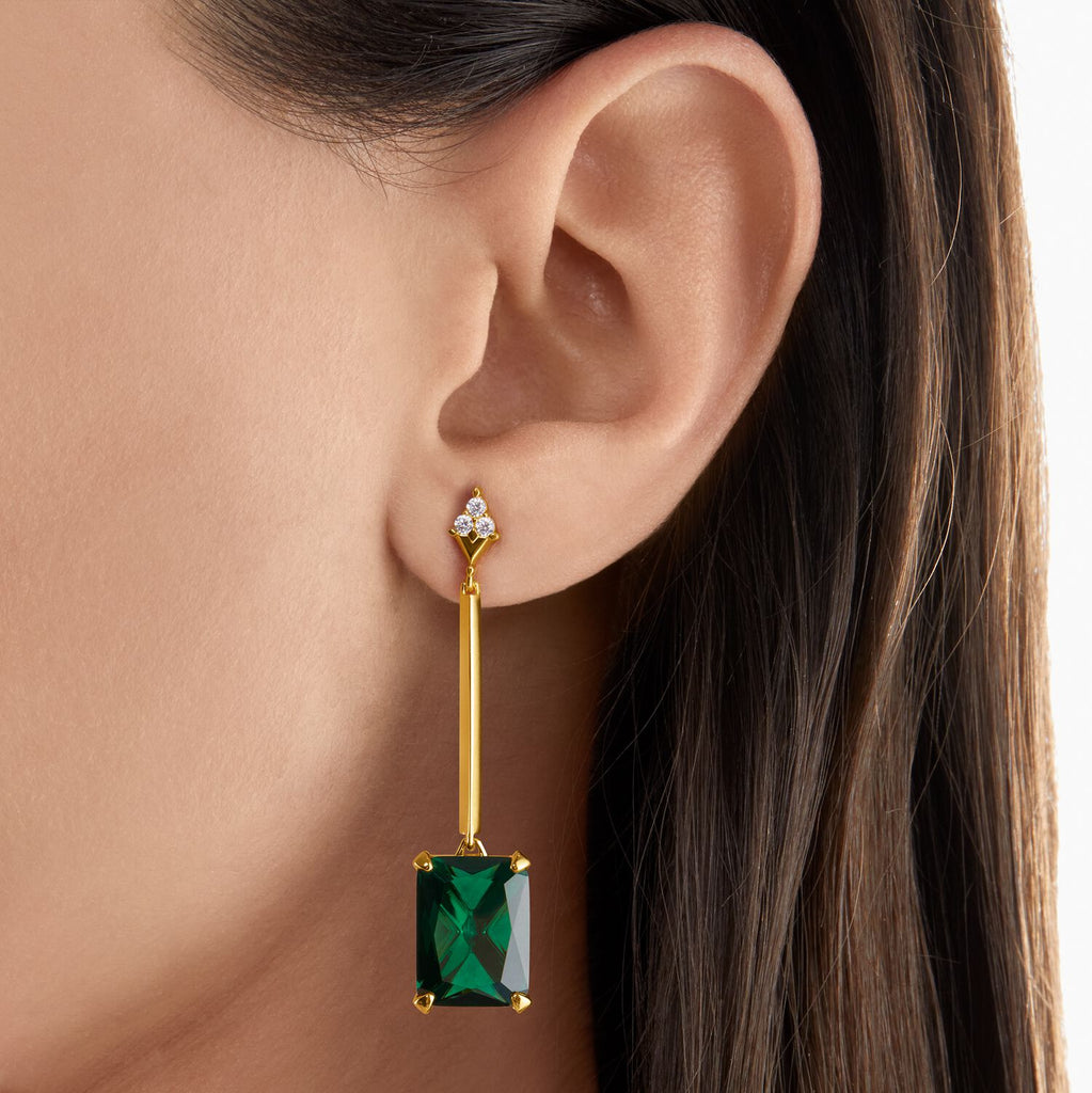 Thomas Sabo Earring Green Stone Gold - Penelope Kate